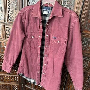 Wrangler Western Flannel-lined Chore Jacket Pearl Snaps M